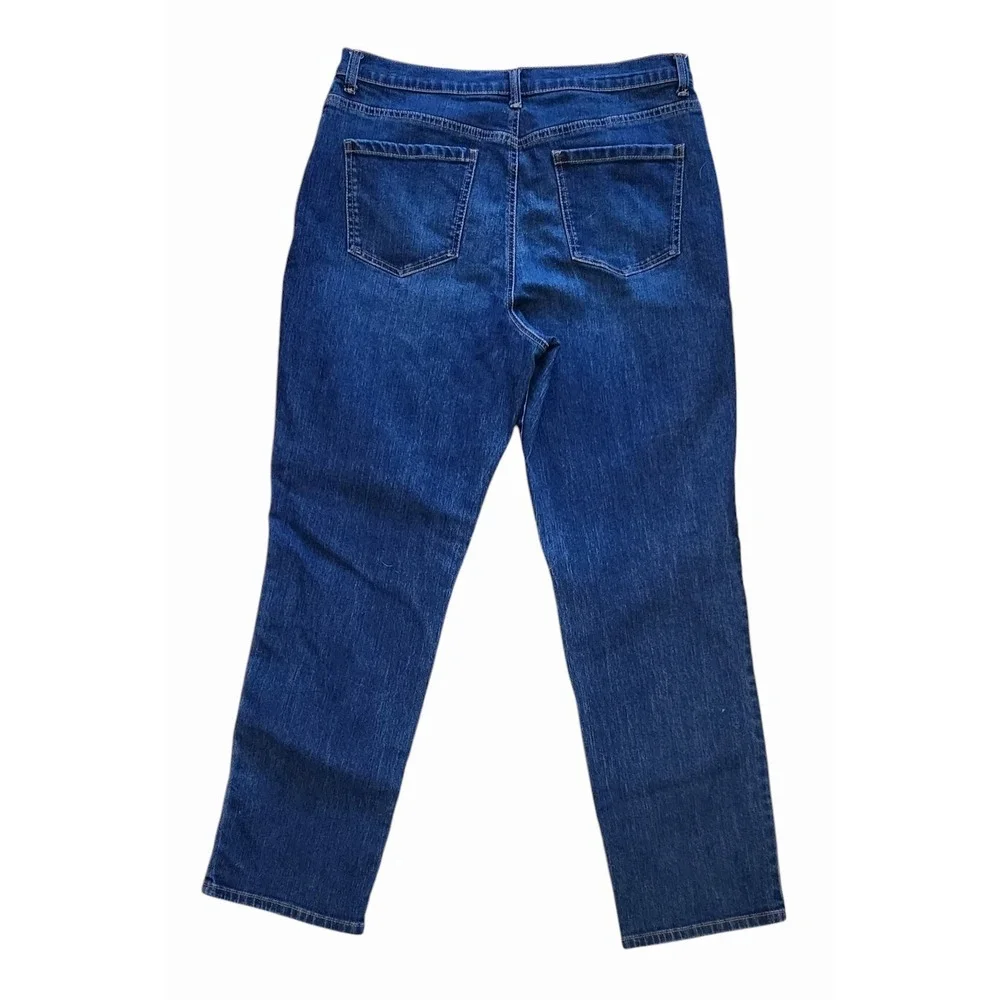 Gloria Vanderbilt Amanda Stretch High Rise Mom Jeans Size 16 Dark Wash‎ W35 L30
